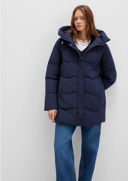 Kapüşonlu Lacivert Şişme Mont 1110439-83699