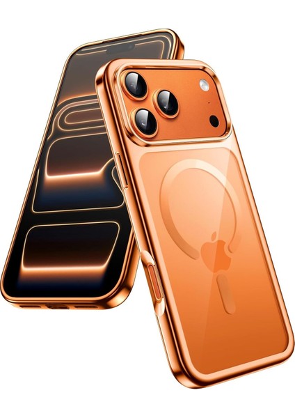 Apple iPhone 17 Pro Kılıf Kamera Çevresi Korumalı Renkli Magsafe Şarj Uyumlu Şeffaf Silikon