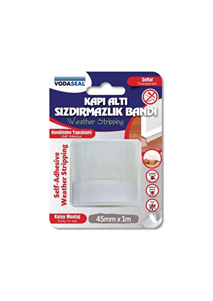 Kapı Altı Sızdırmazlık Bantı Şeffaf 45MMX1 M