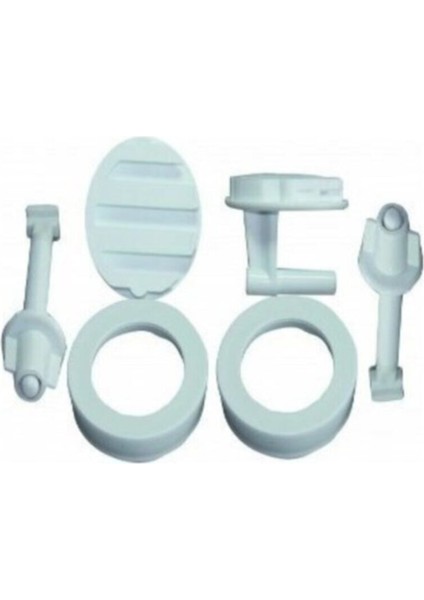 Klozet Kapağı Montaj Vidası Plastik Kızaklı Akdeniz ve Abs Modelleri İçin 5 Parça Set