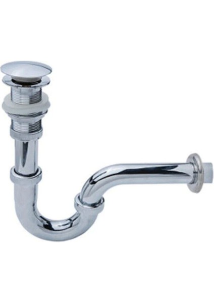 Lavabo Gideri Krom Lavabo Sifonu Pop-Up Ø32 mm U Borulu - 320-005