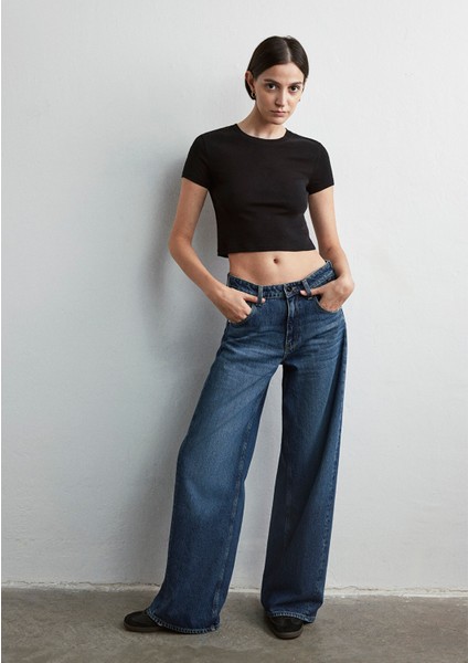 Siena Iconic Puslu Koyu Mavi Jean Pantolon 1010763-87748