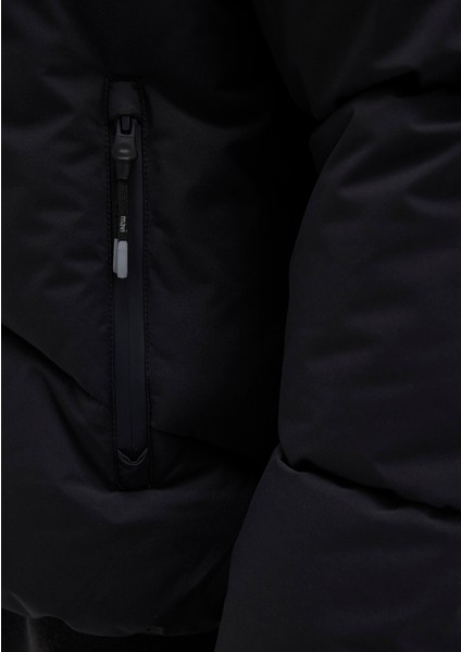 Kapüşonlu Siyah Şişme Mont 0110360-900