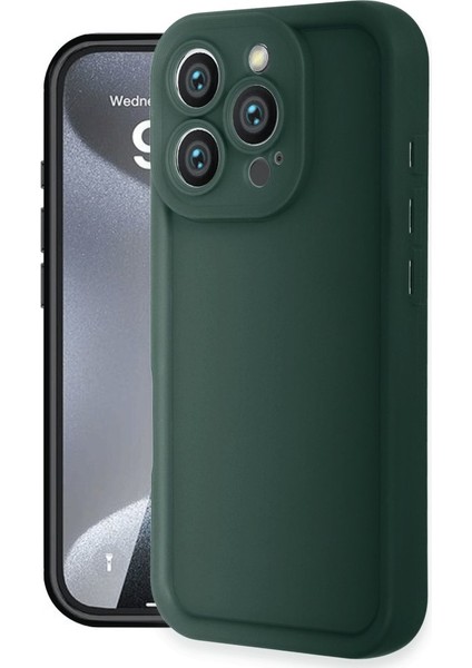 iPhone 16 Pro Max Yumuşak Dokulu ve Kenarları Yükseltili Silikon Kılıf Rcv/viera