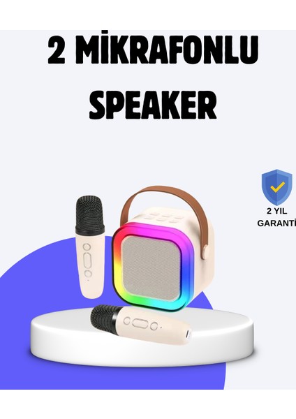 Nrzsnt Taşınabilir Bluetooth Karaoke Hoparlör – 2400 Mah Batarya