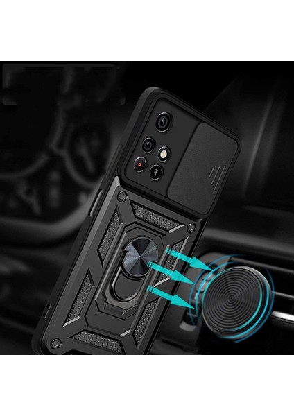 iPhone 11 Pro Kamera Sürgülü Tam Koruma Sert Silikon Kapak Ryc/ Pars Yüzüklü modelleri