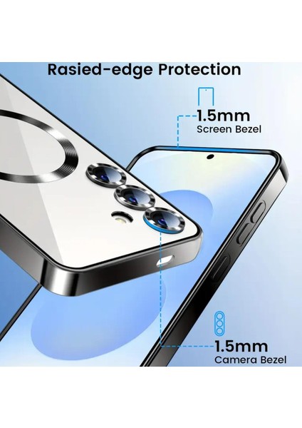 Samsung Galaxy A35 5g Kılıf Magsafe Manyetik Kablosuz Şarj Destekli Şeffaf Parlak Renk Lens Korumalı fırsatları