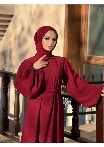 Kırmızı Meri Abaya modelleri