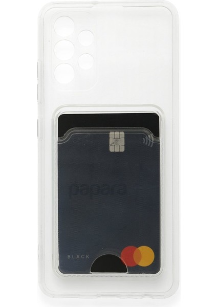 Samsung Galaxy A73 5g Kart Hazneli Şeffaf Silikon Kılıf Rcv/kart Şeffaf