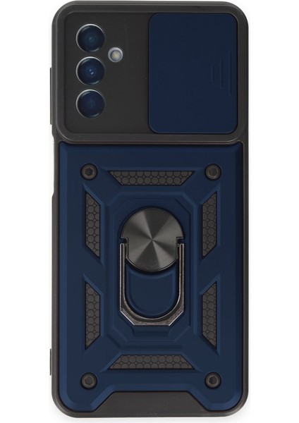 Samsung Galaxy A04S Kamera Sürgülü Tam Koruma Sert Silikon Kapak Ryc/ Pars Yüzüklü