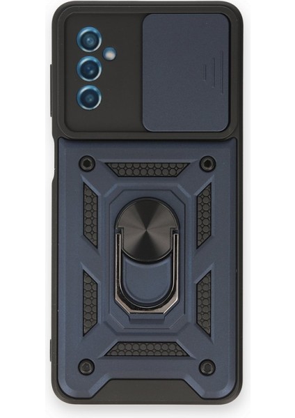 Samsung Galaxy M52 5g Kamera Sürgülü Tam Koruma Sert Silikon Kapak Ryc/ Pars Yüzüklü