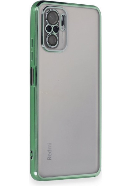 Redmi Note 10 Kılıf Kamera Lens Korumalı Parlak Silikon Kapak Ryc/razer Lens - Yeşil