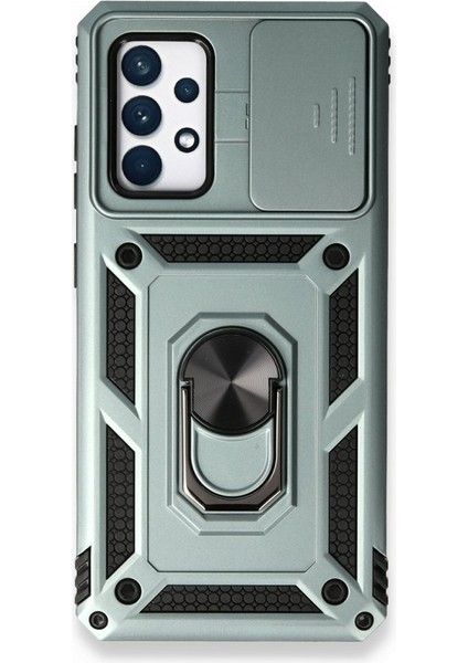 Samsung Galaxy A73 5g Kamera Sürgülü Tam Koruma Sert Silikon Kapak Ryc/ Pars Yüzüklü