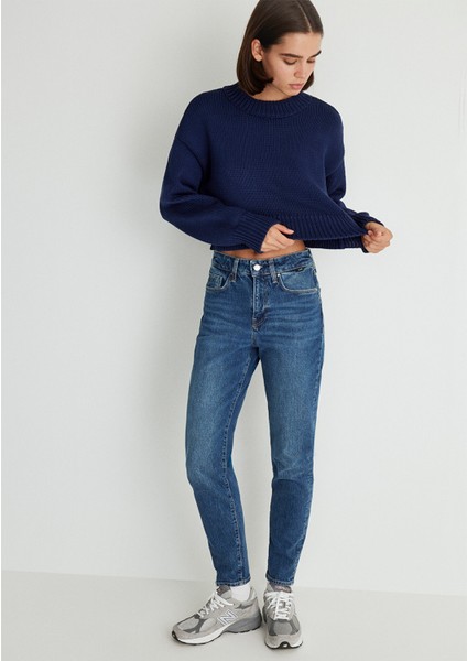 Cindy Classic Denim Gölgeli Koyu Mavi Jean Pantolon 100277-87925