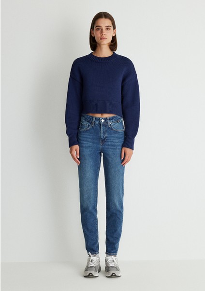 Cindy Classic Denim Gölgeli Koyu Mavi Jean Pantolon 100277-87925