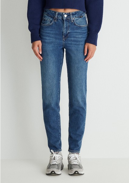 Cindy Classic Denim Gölgeli Koyu Mavi Jean Pantolon 100277-87925