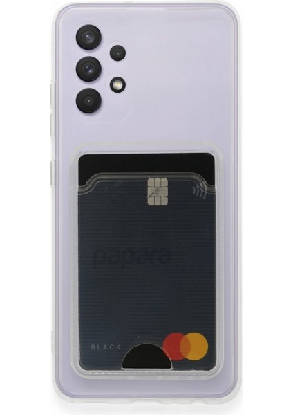 Samsung Galaxy A52S Kart Hazneli Şeffaf Silikon Kılıf Rcv/kart Şeffaf