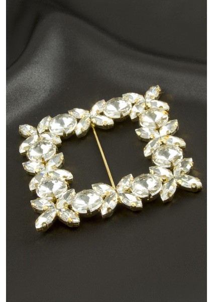 Nrzsnt Çiçek Kare Taşlı Kemer Tokası-Sarı-1 fiyatları