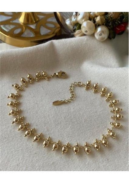 Vıp 14K Flu Desenli Üçlü Discoball Bileklik