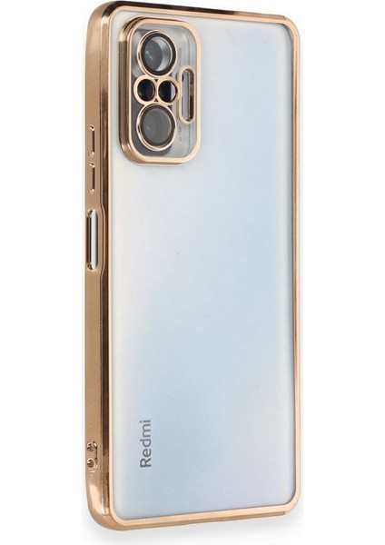 Redmi Note 10 Pro Kılıf Kamera Lens Korumalı Parlak Silikon Kapak Ryc/razer Lens - Gold