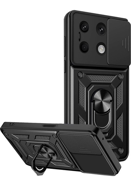 Redmi Note 13 4g Kamera Sürgülü Tam Koruma Sert Silikon Kapak Ryc/ Pars Yüzüklü