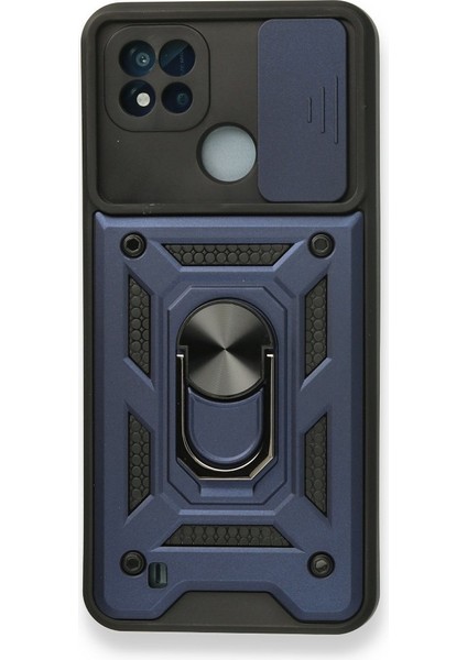 Realme C11 2021 Kamera Sürgülü Tam Koruma Sert Silikon Kapak Ryc/ Pars Yüzüklü