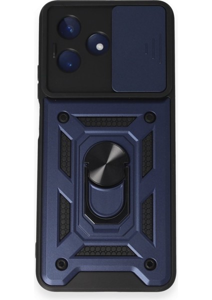 Realme C53 Kamera Sürgülü Tam Koruma Sert Silikon Kapak Ryc/ Pars Yüzüklü