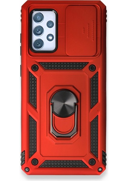 Samsung Galaxy A73 5g Kamera Sürgülü Tam Koruma Sert Silikon Kapak Ryc/ Pars Yüzüklü