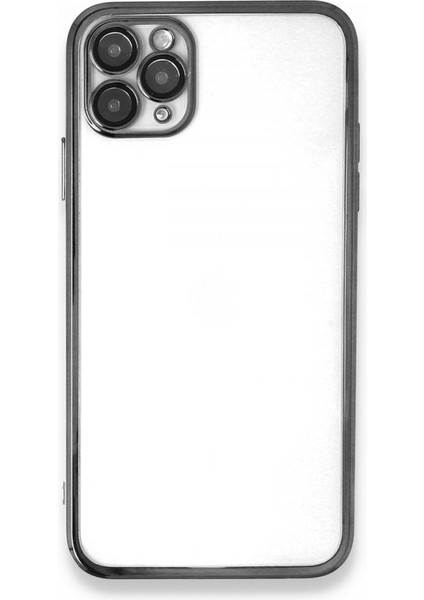 iPhone 11 Pro Max Kılıf Kamera Lens Korumalı Parlak Silikon Kapak Ryc/razer Lens - Gümüş