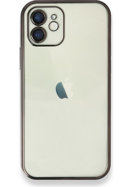 iPhone 12 Kılıf Kamera Lens Korumalı Parlak Silikon Kapak Ryc/razer Lens - Siyah