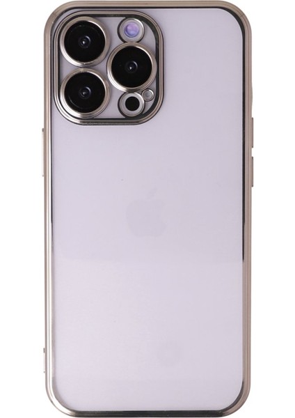 iPhone 14 Pro Kılıf Kamera Lens Korumalı Parlak Silikon Kapak Ryc/razer Lens - Gold