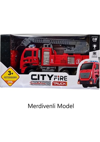 Uzaktan Kumandalı Şarjlı Pilli Işıklı Sirenli Full Fonksiyon Itfaiye Arabası Oyuncak 24 Cm. Merdivenli Model