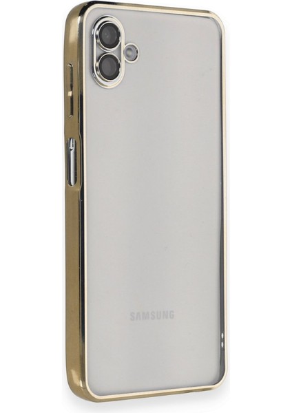 Samsung Galaxy A04 Kılıf Kamera Lens Korumalı Parlak Silikon Kapak Ryc/razer Lens - Gold