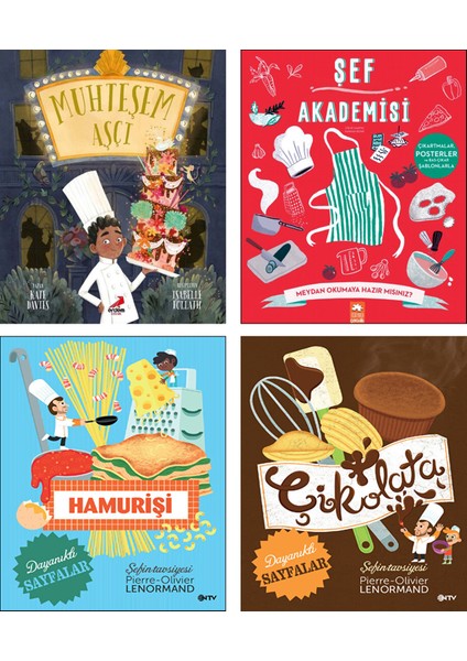 Muhteşem Aşçı + Şef Akademisi + Şefin Tavsiyesi: Hamurişi + Şefin Tavsiyesi: Çikolata / 4 Kitap Set