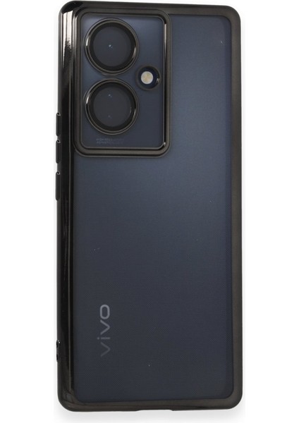 Vivo V29 Lite Kılıf Kamera Lens Korumalı Parlak Silikon Kapak Ryc/razer Lens - Siyah