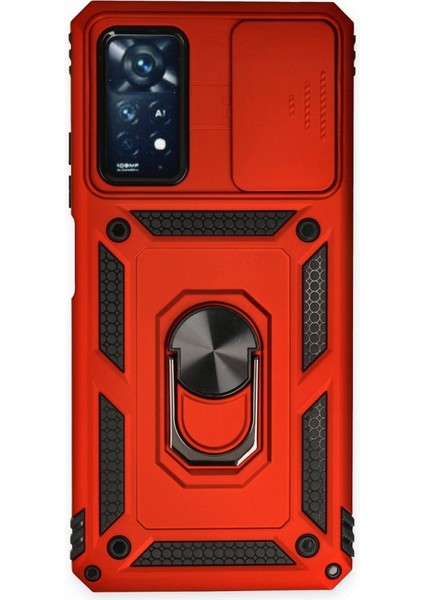 Redmi Note 11 Pro Kamera Sürgülü Tam Koruma Sert Silikon Kapak Ryc/ Pars Yüzüklü
