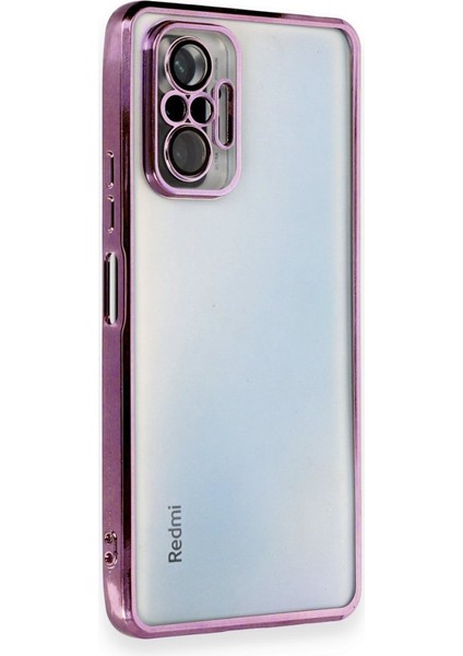Redmi Note 10 Pro Kılıf Kamera Lens Korumalı Parlak Silikon Kapak Ryc/razer Lens - Mor