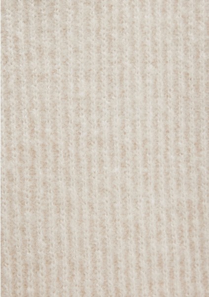 Yarı Fermuarlı Dik Yaka Beyaz Kazak 0710263-70057