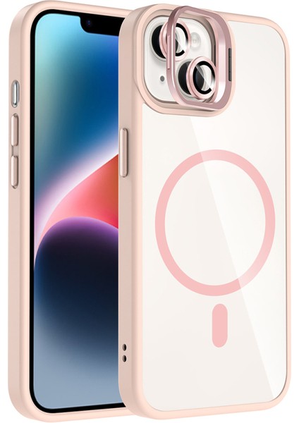 iPhone 14 Kılıf Kamera Bölümü Standlı Magsafeli Özelikli Lens Koruyucu Hediyeli Premium Kapak Rcv/etro