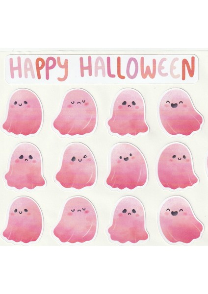 Pembe Hayaletler Pink Ghosts Sticker Seti Cadılar Bayramı Sticker Happy Halloween Çıkartma Etiket NSTI0067 fiyatları