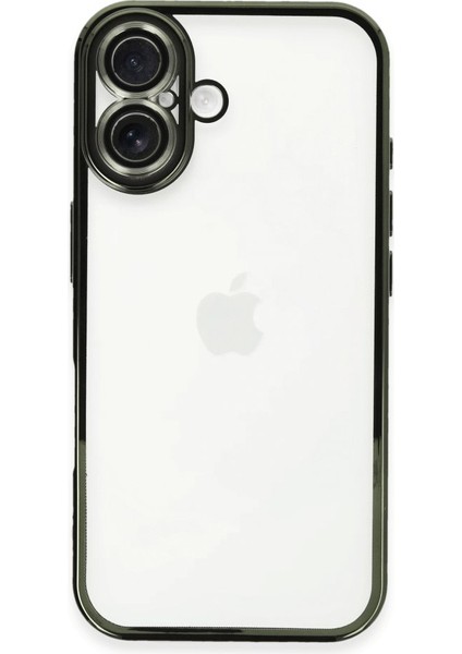 iPhone 16 Kılıf Kamera Lens Korumalı Parlak Silikon Kapak Ryc/razer Lens - Yeşil