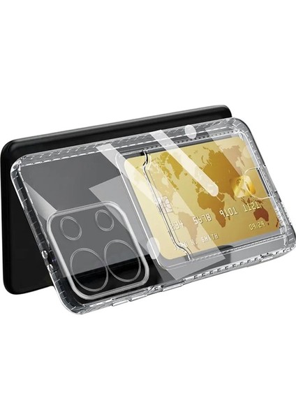Redmi Note 13 4g Kart Hazneli Şeffaf Silikon Kılıf Rcv/kart Şeffaf