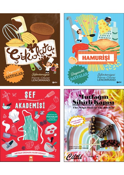 Mutfağın Sihirli Kapısı + Şef Akademisi + Şefin Tavsiyesi: Hamurişi + Şefin Tavsiyesi: Çikolata / 4 Kitap Set