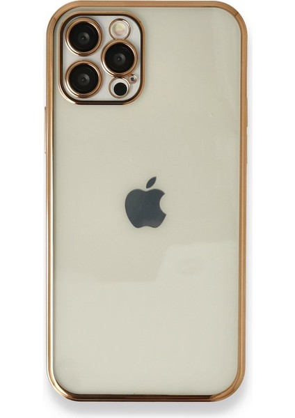 iPhone 12 Pro Kılıf Kamera Lens Korumalı Parlak Silikon Kapak Ryc/razer Lens - Gold