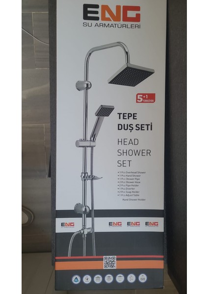 Lüks Tepe Duş Seti – Modern Tasarım, Yüksek Basınçlı Yağmurlama Duş Keyfi