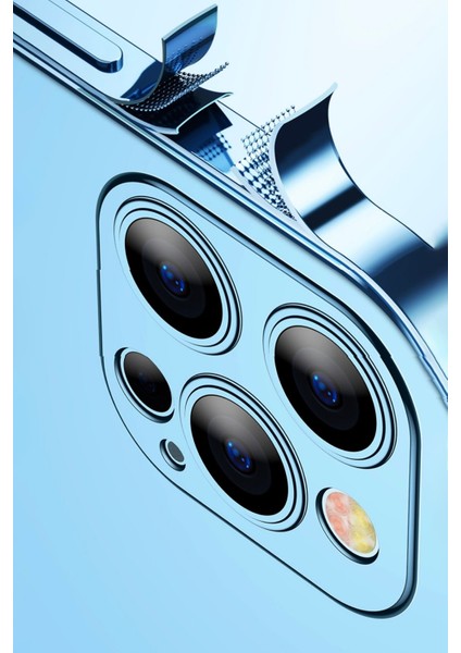 iPhone 13 Pro Kılıf Kamera Lens Korumalı Parlak Silikon Kapak Ryc/razer Lens - Gümüş modelleri