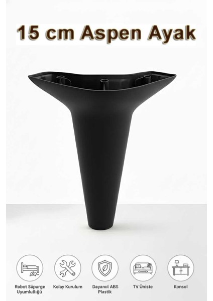 Aspen 15 cm (4'lü Set) Koltuk Baza Dolap Tv Ünitesi Yatak Odası Konsol Ayağı modelleri