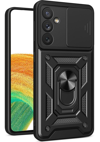 Samsung Galaxy A34 5g Kamera Sürgülü Tam Koruma Sert Silikon Kapak Ryc/ Pars Yüzüklü