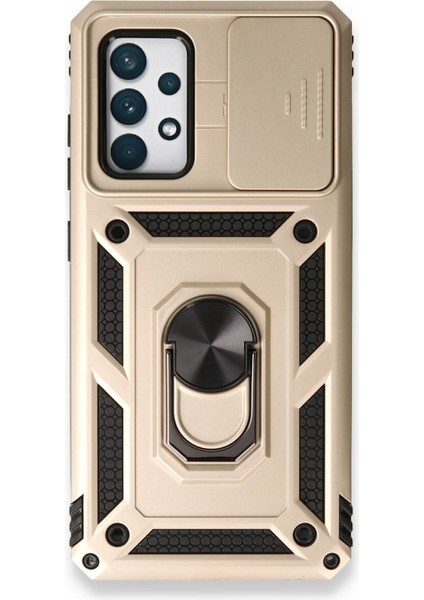 Samsung Galaxy A73 5g Kamera Sürgülü Tam Koruma Sert Silikon Kapak Ryc/ Pars Yüzüklü