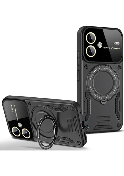 Samsung Galaxy A05 Manyetik Standlı Tank Silikon Kapak Rcv/joy Lens